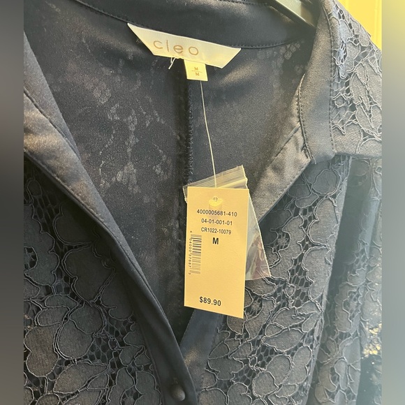 Navy blue lace button down dress. New with tags from Cleo - Picture 3 of 3